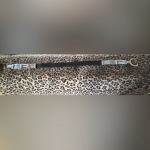 Chico’s Black Leather Belt with Distressed Silver 1990’s